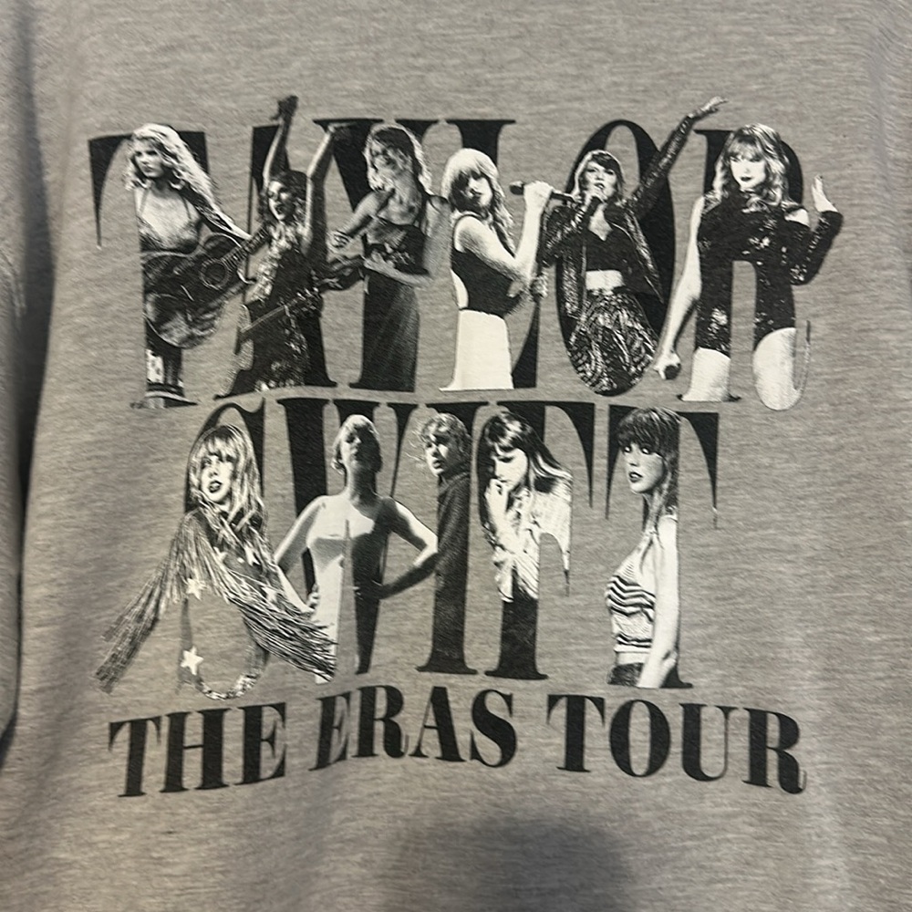 Taylor Swift The Eras Tour Gray Crewneck Sweatshirt NWOT Size XL - Picture 2 of 6